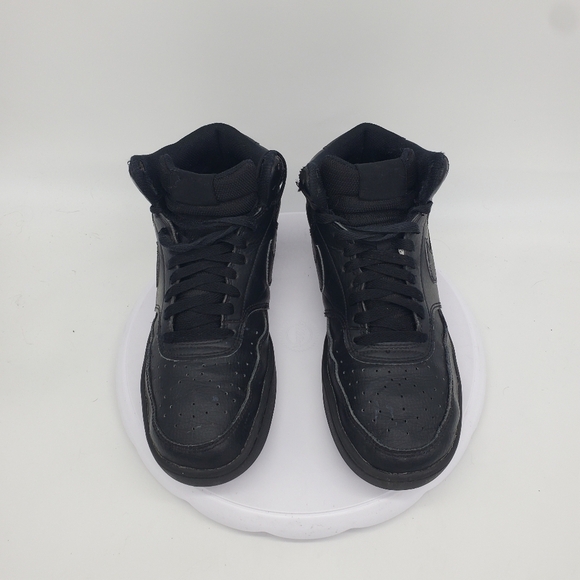 Nike Shoe Men's 8 Court Vision CD5466-002 Triple Black Mid Training Sneakers - Picture 6 of 8